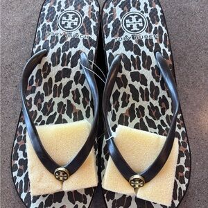 Tory Burch Thandie Wedge Animal Print Sandals